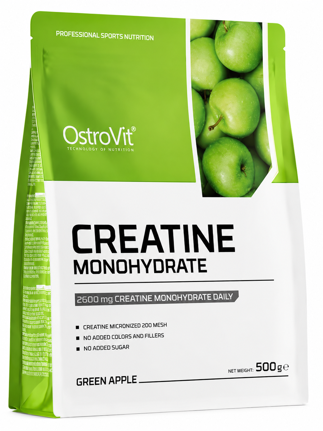 Creatine Monohydrate (500 g, Măr Verde) Creatină Monohidrata