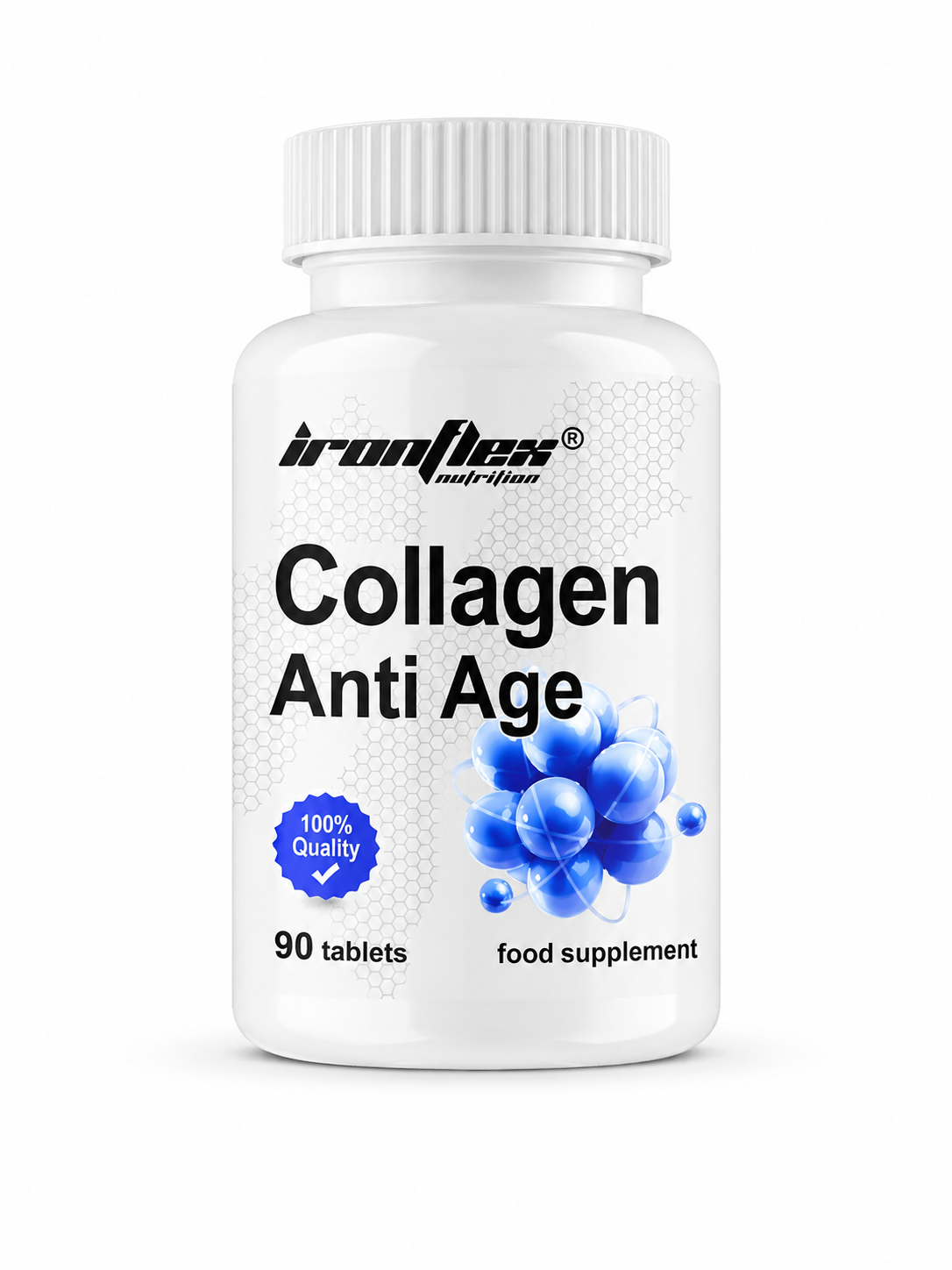 IronFlex Collagen Anti Age 90 Tablete – Colagen Hidrolizat, Acid Hialuronic și Vitamina C