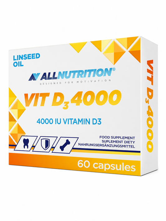 ALLNUTRITION Vitamina D3 4000 IU – 60 Capsule pentru Imunitate, Oase & Mușchi
